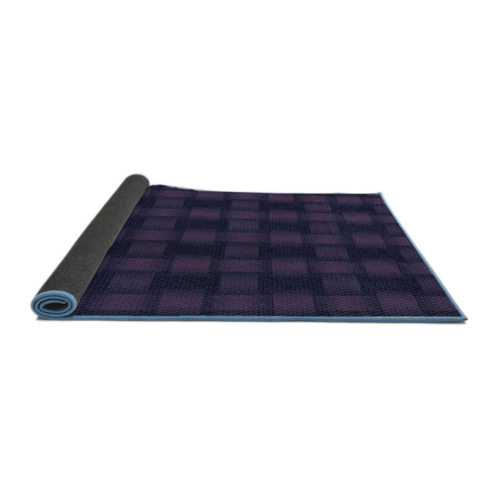 Thickness of Patterned Dark Slate Blue Purple Rug, pat3734blu