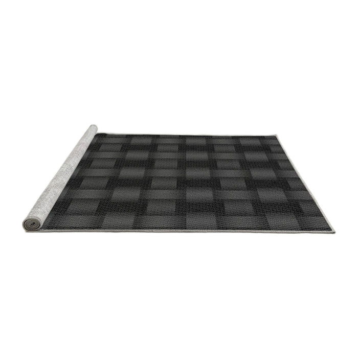 Sideview of Machine Washable Transitional Midnight Gray Rug, wshpat3734gry