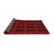 Thickness of Patterned Maroon Red Rug, pat3734rd