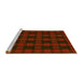 Sideview of Machine Washable Transitional Saffron Red Rug, wshpat3734yw