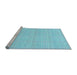 Sideview of Machine Washable Transitional Diamond Blue Rug, wshpat3735lblu