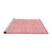 Sideview of Machine Washable Transitional Red Rug, wshpat3735rd