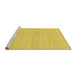 Sideview of Machine Washable Transitional Yellow Rug, wshpat3735yw