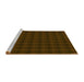 Sideview of Machine Washable Transitional Saddle Brown Rug, wshpat3736yw