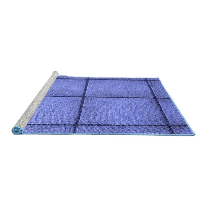 Sideview of Machine Washable Transitional Sky Blue Rug, wshpat3737blu