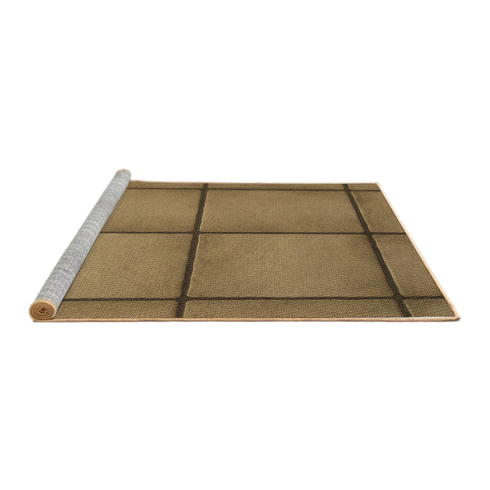 Sideview of Machine Washable Transitional Saddle Brown Rug, wshpat3737brn