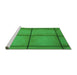 Sideview of Machine Washable Transitional Lime Green Rug, wshpat3737grn