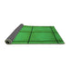 Thickness of Patterned Lime Green Rug, pat3737grn