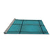 Sideview of Machine Washable Transitional Dark Cyan Green Rug, wshpat3737lblu