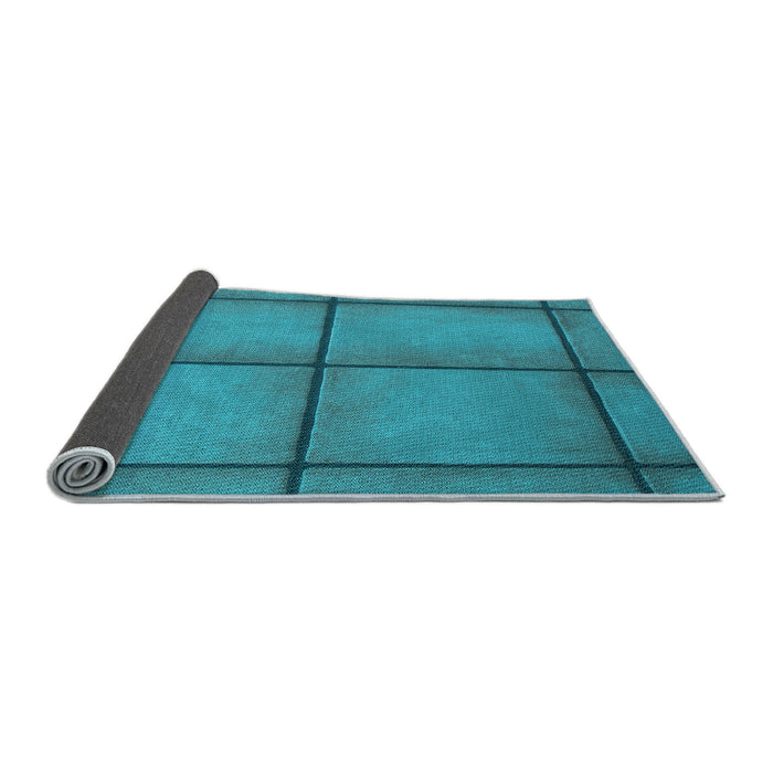 Thickness of Patterned Dark Cyan Green Rug, pat3737lblu