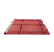 Sideview of Machine Washable Transitional Red Rug, wshpat3737rd