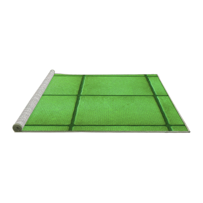 Sideview of Machine Washable Transitional Emerald Green Rug, wshpat3738grn