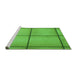 Sideview of Machine Washable Transitional Emerald Green Rug, wshpat3738grn