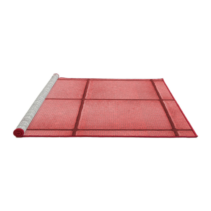 Sideview of Machine Washable Transitional Fire Red Rug, wshpat3738rd