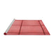 Sideview of Machine Washable Transitional Fire Red Rug, wshpat3738rd