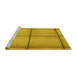 Sideview of Machine Washable Transitional Deep Yellow Rug, wshpat3738yw