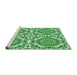 Sideview of Machine Washable Transitional Light Green Rug, wshpat3739grn