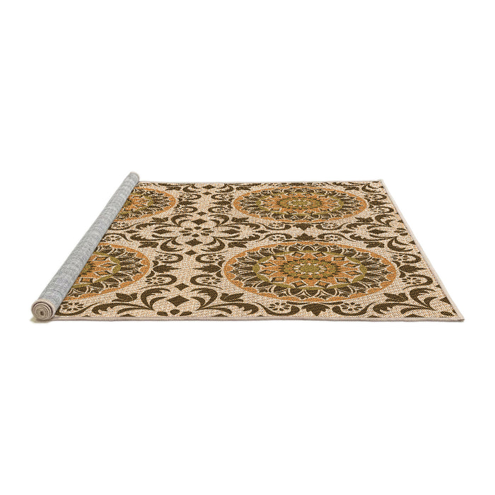 Sideview of Machine Washable Transitional Saddle Brown Rug, wshpat3739org