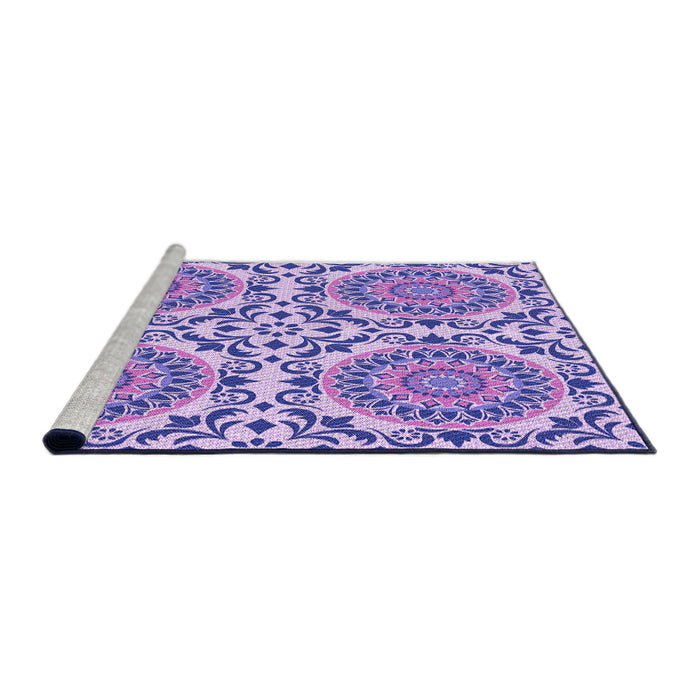 Sideview of Machine Washable Transitional Mauve Purple Rug, wshpat3739pur