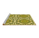 Sideview of Machine Washable Transitional Olive Green Rug, wshpat3739yw