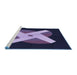 Sideview of Machine Washable Transitional Night Blue Rug, wshpat374blu