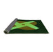 Thickness of Patterned Dark Lime Green Rug, pat374grn