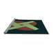 Sideview of Machine Washable Transitional Forest Green Rug, wshpat374lblu