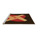 Sideview of Machine Washable Transitional Dark Bisque Brown Rug, wshpat374org