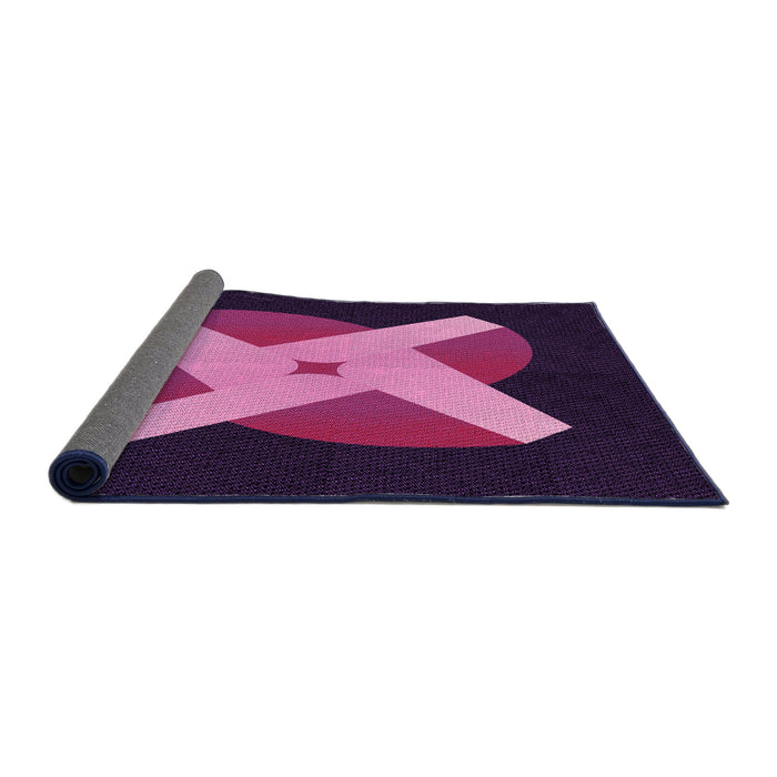 Thickness of Patterned Orchid Purple Rug, pat374pur