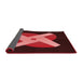 Thickness of Patterned Maroon Red Rug, pat374rd