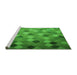 Sideview of Machine Washable Transitional Green Rug, wshpat3740grn