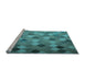 Sideview of Machine Washable Transitional Dark Turquoise Green Rug, wshpat3740lblu