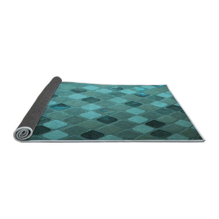 Thickness of Patterned Dark Turquoise Green Rug, pat3740lblu