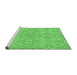 Sideview of Machine Washable Transitional Neon Green Rug, wshpat3741grn
