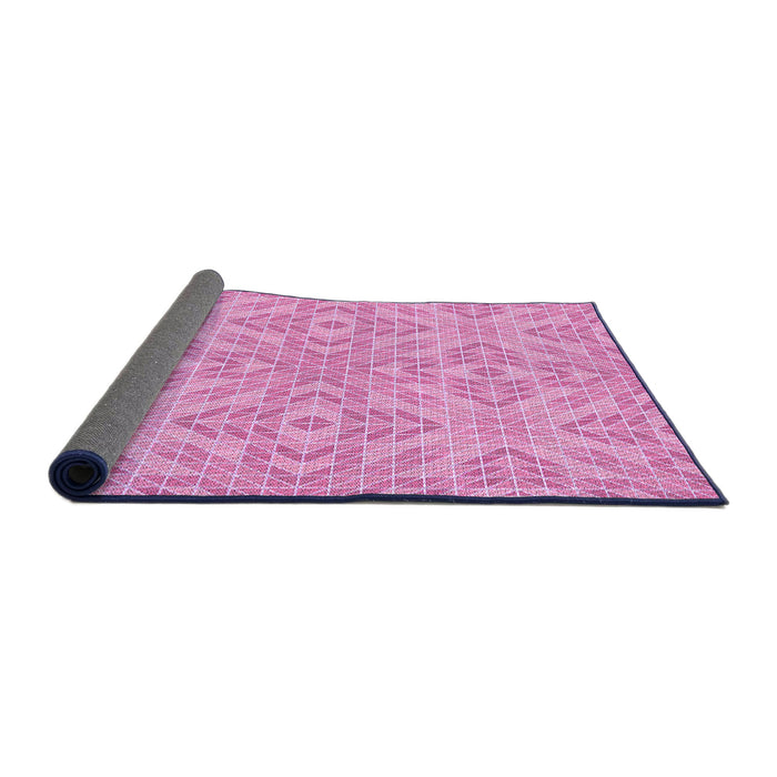 Thickness of Patterned Neon Pink Rug, pat3741pur
