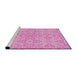 Sideview of Machine Washable Transitional Neon Pink Rug, wshpat3741pur