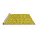 Sideview of Machine Washable Transitional Yellow Rug, wshpat3741yw