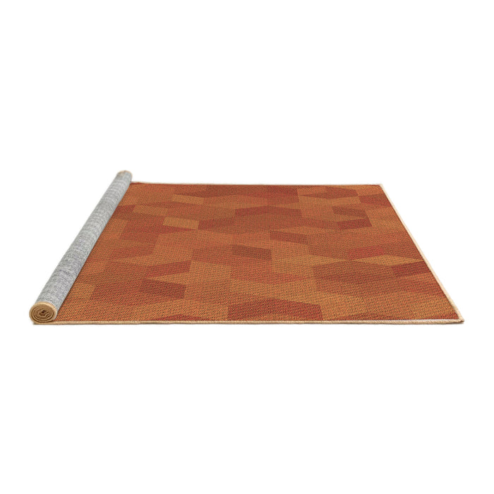 Sideview of Machine Washable Transitional Neon Orange Rug, wshpat3742brn