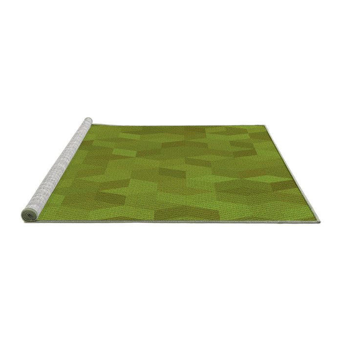 Sideview of Machine Washable Transitional Pistachio Green Rug, wshpat3742grn