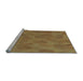 Sideview of Machine Washable Transitional Cinnamon Brown Rug, wshpat3742lblu