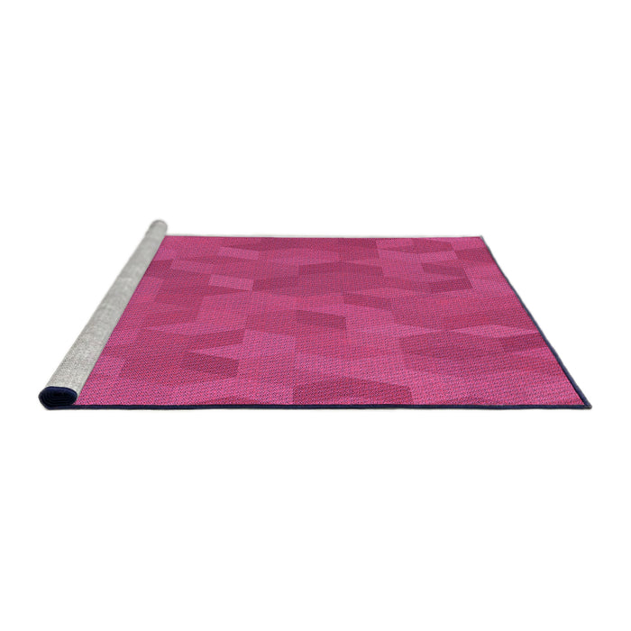 Sideview of Machine Washable Transitional Neon Pink Rug, wshpat3742pur