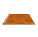 Sideview of Machine Washable Transitional Neon Orange Rug, wshpat3742yw