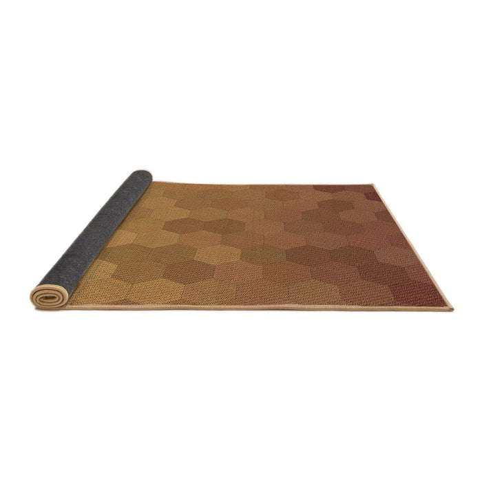 Thickness of Patterned Orange Rug, pat3743brn