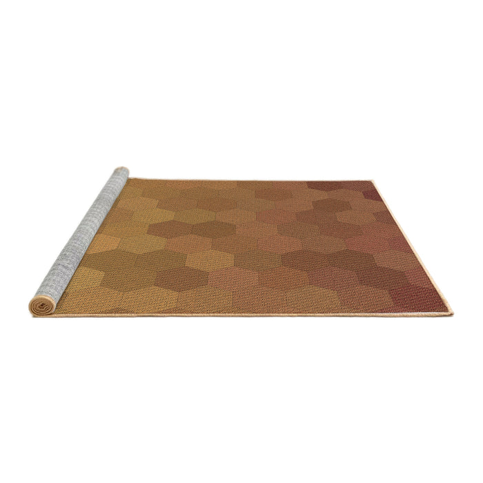 Sideview of Machine Washable Transitional Orange Rug, wshpat3743brn