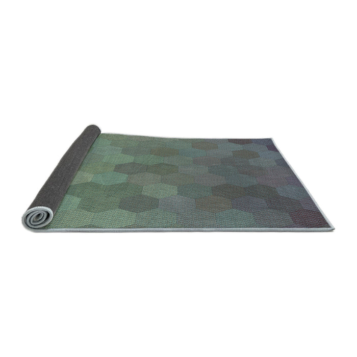 Thickness of Patterned Carbon Gray Rug, pat3743lblu