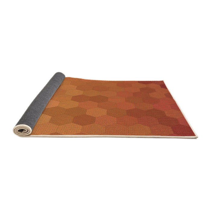 Thickness of Patterned Neon Orange Rug, pat3743org