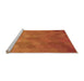 Sideview of Machine Washable Transitional Neon Orange Rug, wshpat3743org