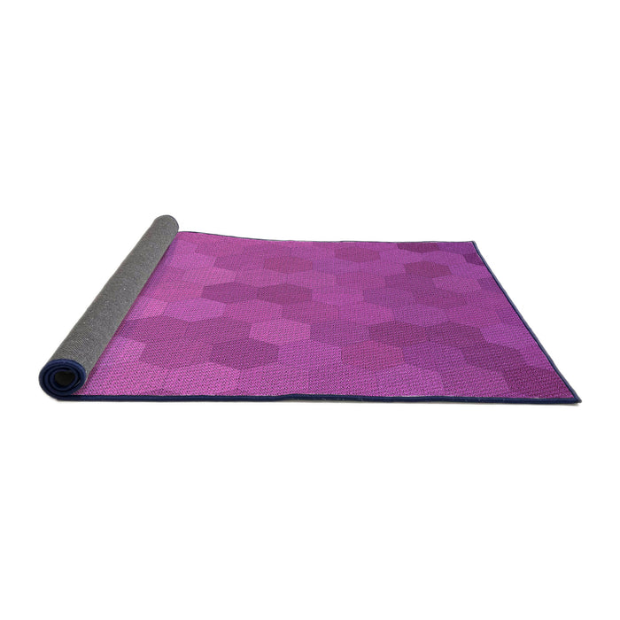 Thickness of Patterned Bright Neon Pink Purple Rug, pat3743pur