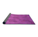 Thickness of Patterned Bright Neon Pink Purple Rug, pat3743pur