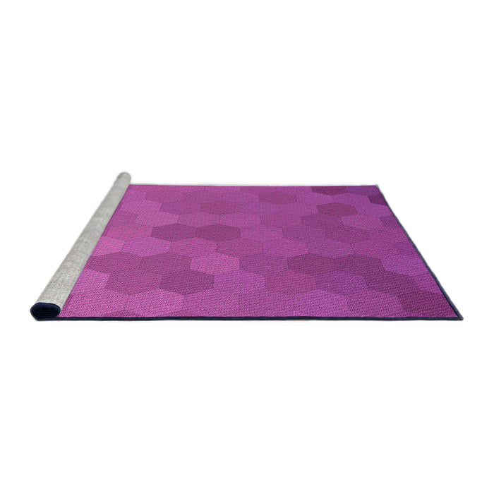 Sideview of Machine Washable Transitional Bright Neon Pink Purple Rug, wshpat3743pur